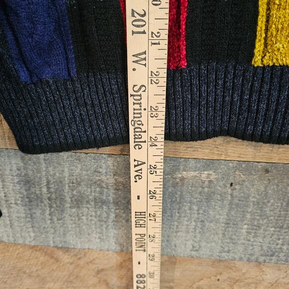 Lago Vintage Italian Made Sweater  XL Crew Neck Striped Wool Blend Made in Italy - Picture 5 of 8